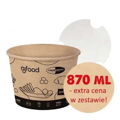 Kubełek QUB&GO Foodlove 870 ml / 200 sztuk z pokrywkami